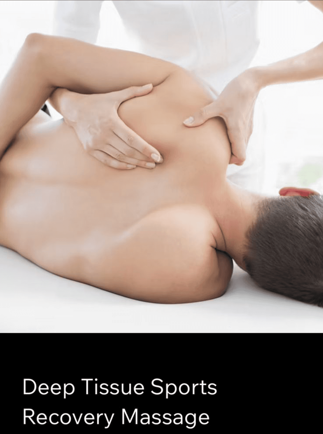 massage therapist performing a deep tissue sports recovery massage